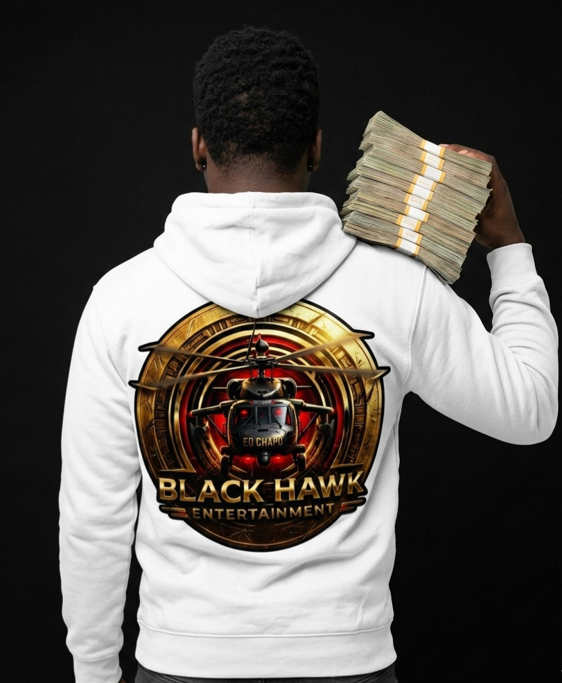 BLACK HAWK HOODIE ( WHITE)